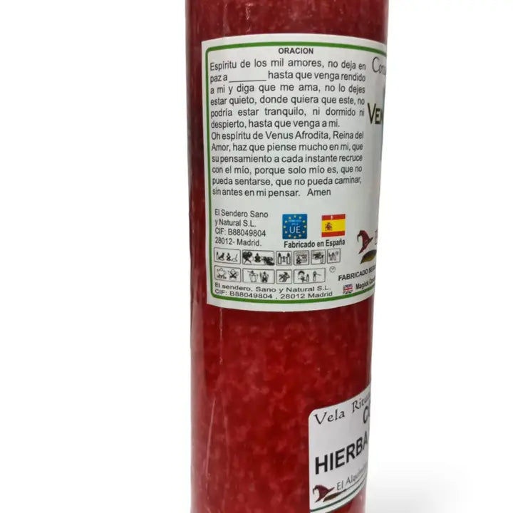 Kraftvolle Kerze mit Kräutern und Öl Bleib bei mir - Liebe