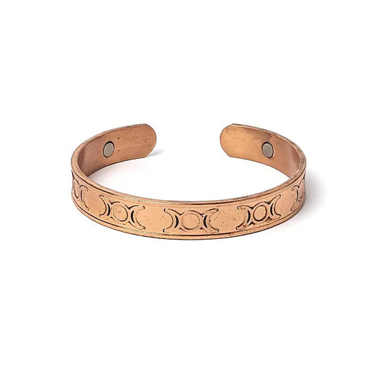 Copper Bracelet with Moon Phases & Magnets | Spiritual Jewelry