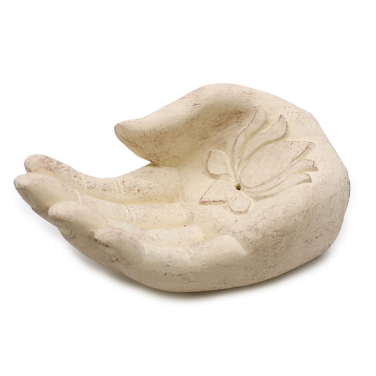 Hand Incense Burner Lotus | White | Amstercharmed