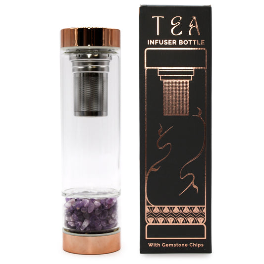 Tee-Ei-Flasche Roségold – Amethyst | Ruhe & Entspannung