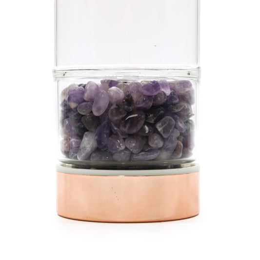 Tee-Ei-Flasche Roségold – Amethyst | Ruhe & Entspannung