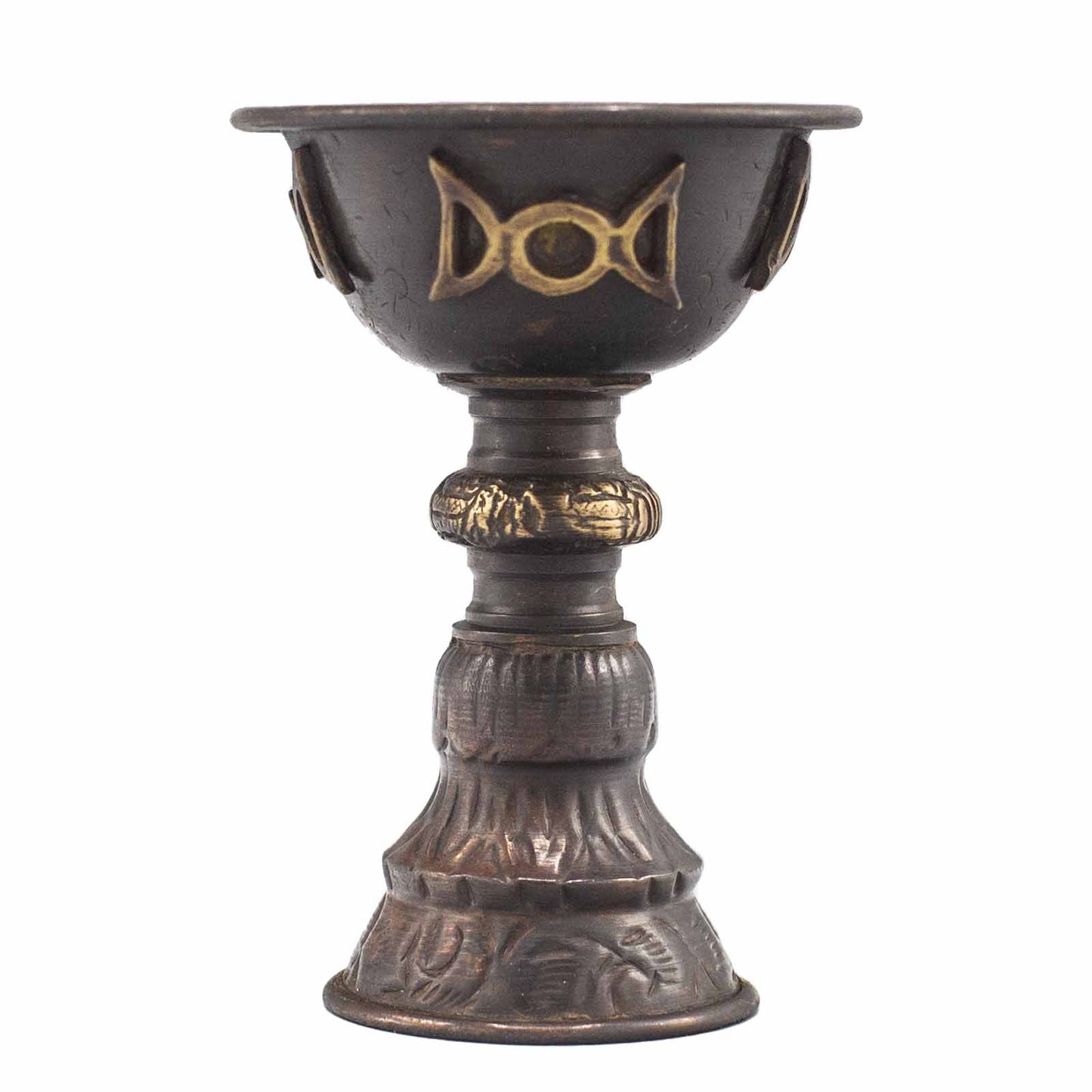 Antique Copper Ritual Cup with Triple Moon 8x13cm