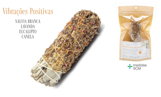 White Sage Bundle Positive Vibrations 9cm - Smudge Stick for Cleansing