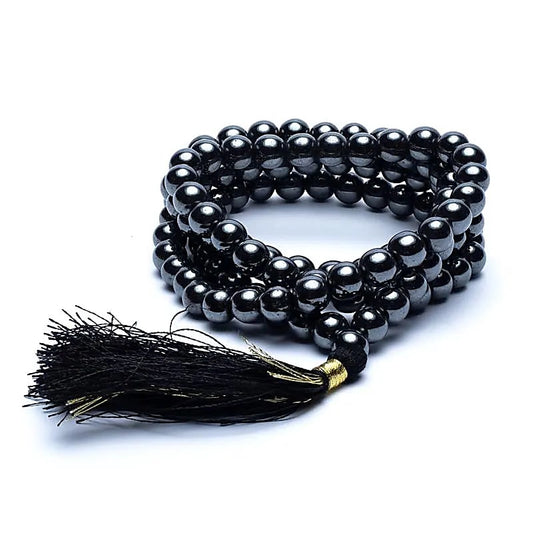 Mala Hematite AA-Quality | 108 Beads + Pouch