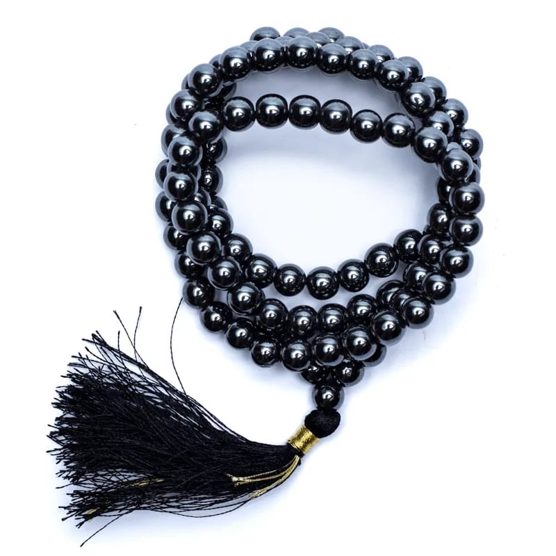 Mala Hematite AA-Quality | 108 Beads + Pouch