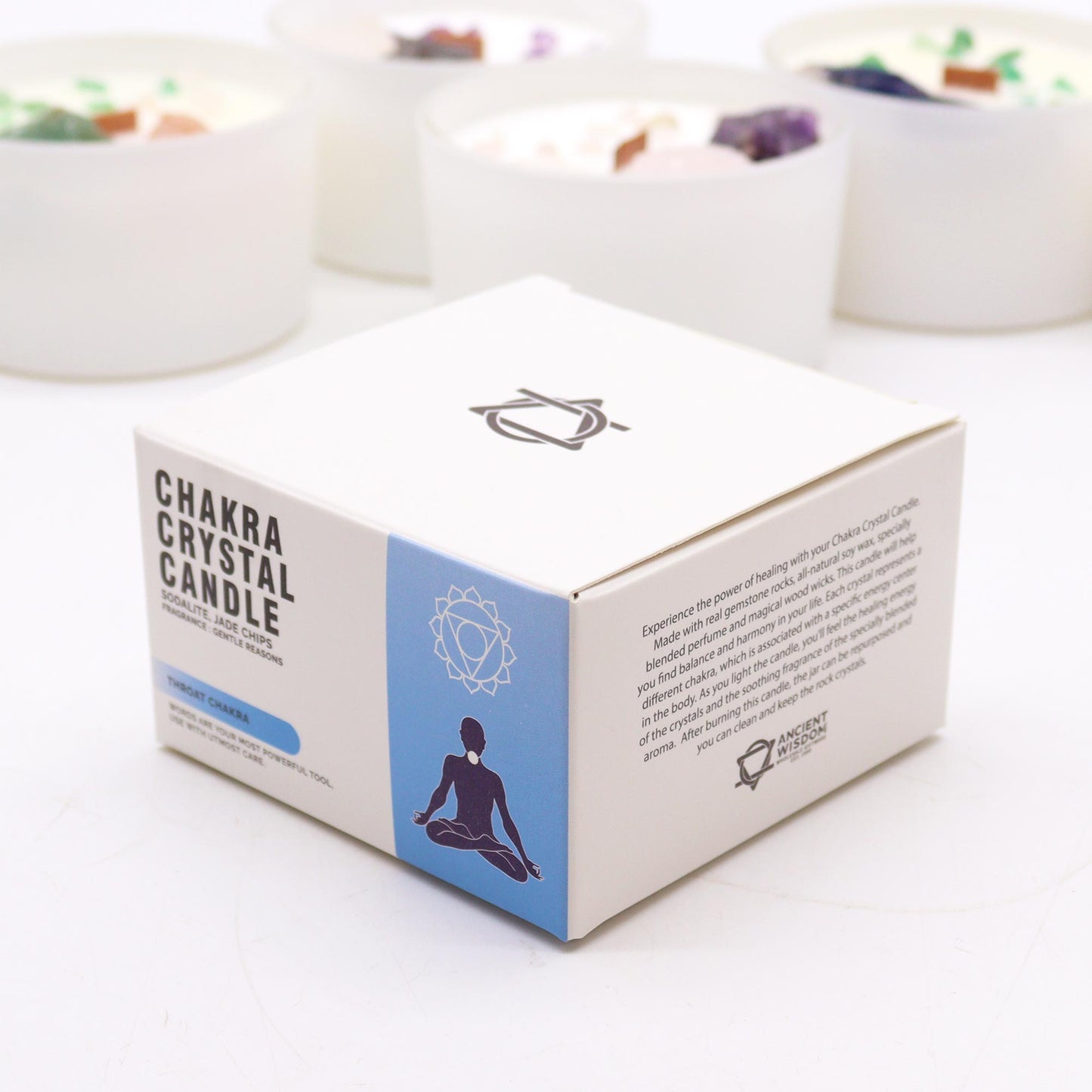 Chakra Kristallkerzen - Hals-Chakra