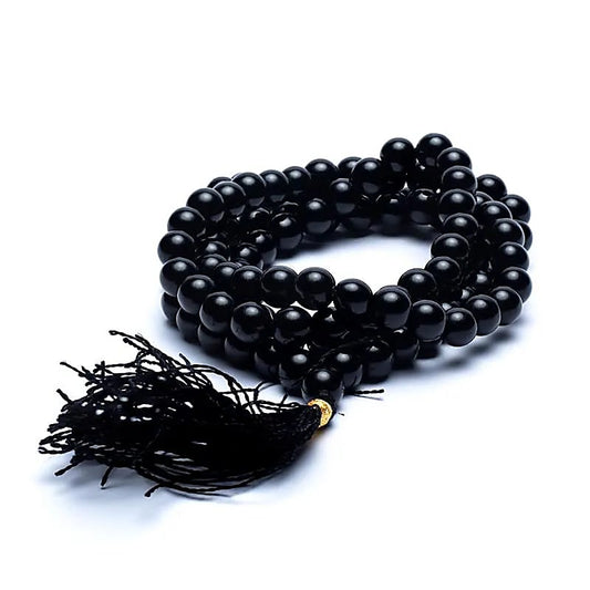 Mala Black Onyx AA-grade | 108 Beads + Pouch