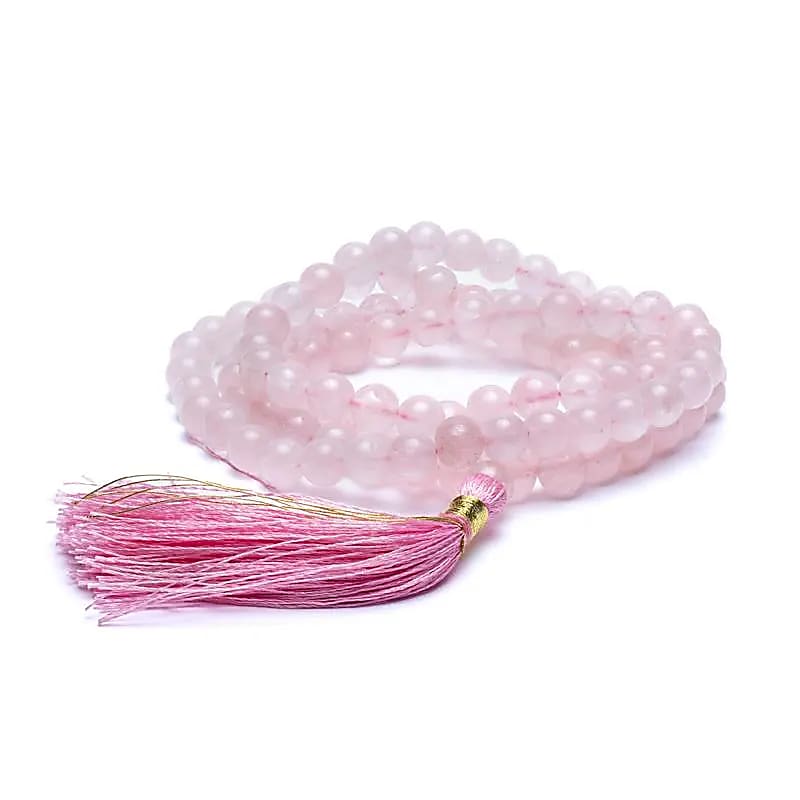 Mala Rose Quartz AA-quality | 108 Beads + Pouch
