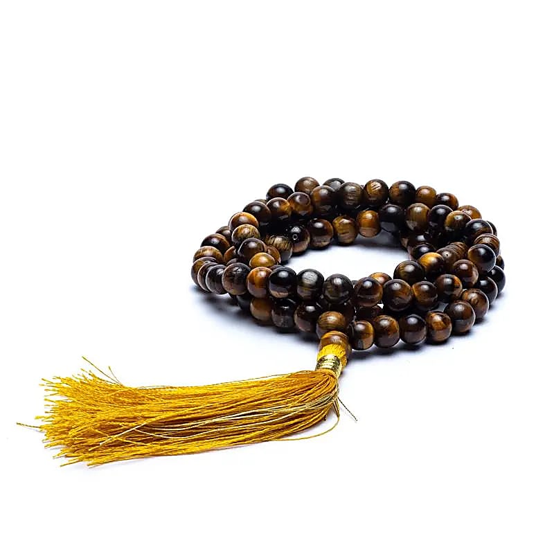 Tiger Eye Mala AA-Quality | 108 Beads + Bag