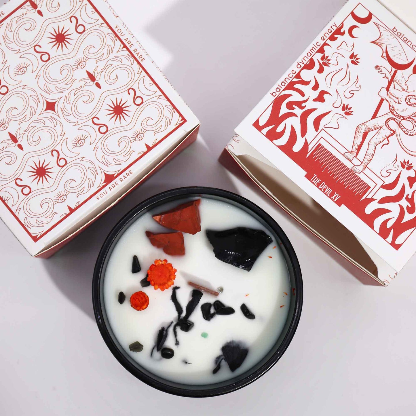 Hop Hare Crystal Magical Flower Candle | The Devil — Creativity & Passion