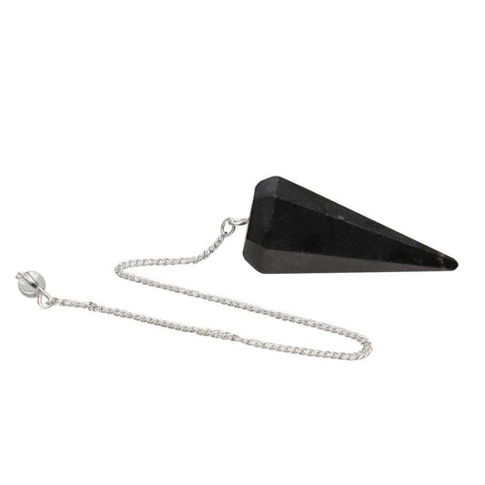 Faceted Black Agate Pendulum
