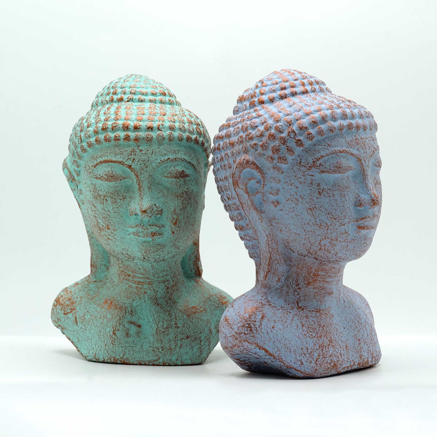 Buddha-Kopf Gelassenheit - Blaues Kupfer
