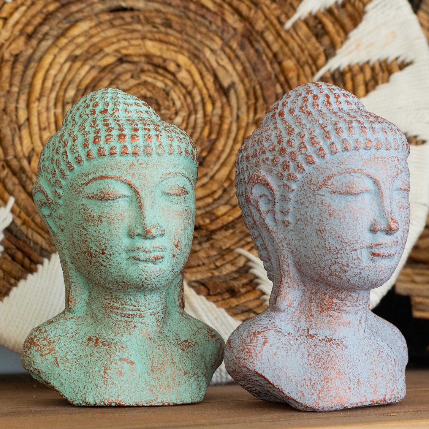 Buddha-Kopf Gelassenheit - Blaues Kupfer