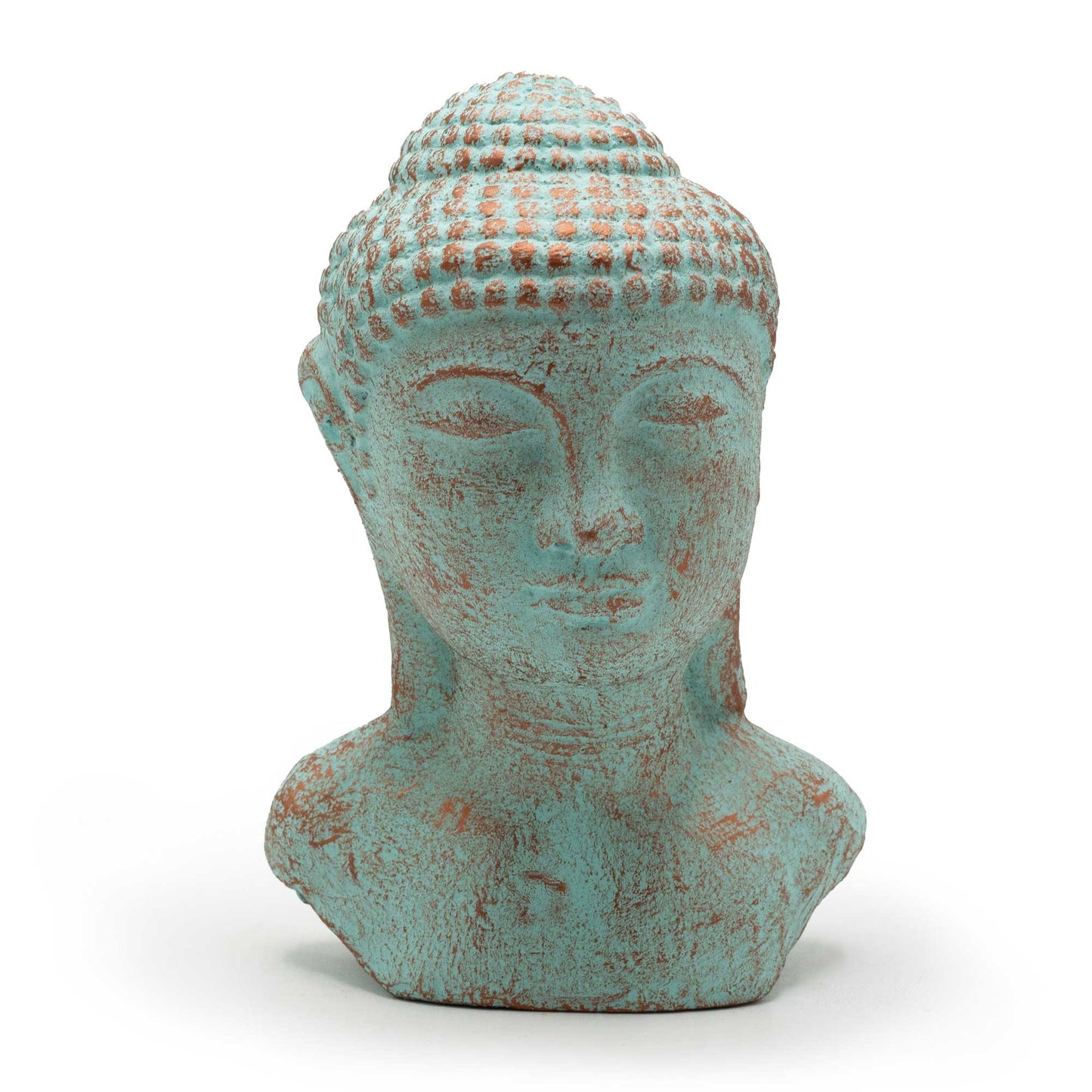 Gelassener Buddha-Kopf - Grünes Kupfer