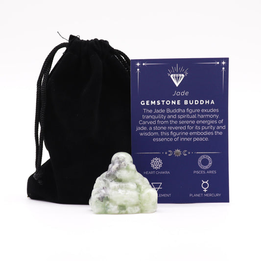 Kleiner Buddha Edelstein Jade – 35x40x23mm | Glück & Harmonie
