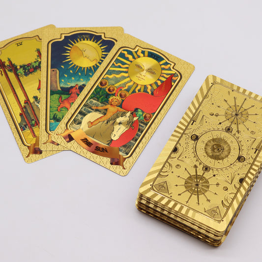Gold Tarot Cards - Classic Luxury Tarot Deck 78 Cards (without guide)