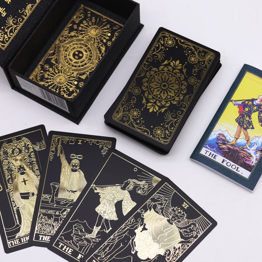 Gold Foil Tarot Set with Guidebook & Gift Box – Luxury Gift 78 Cards