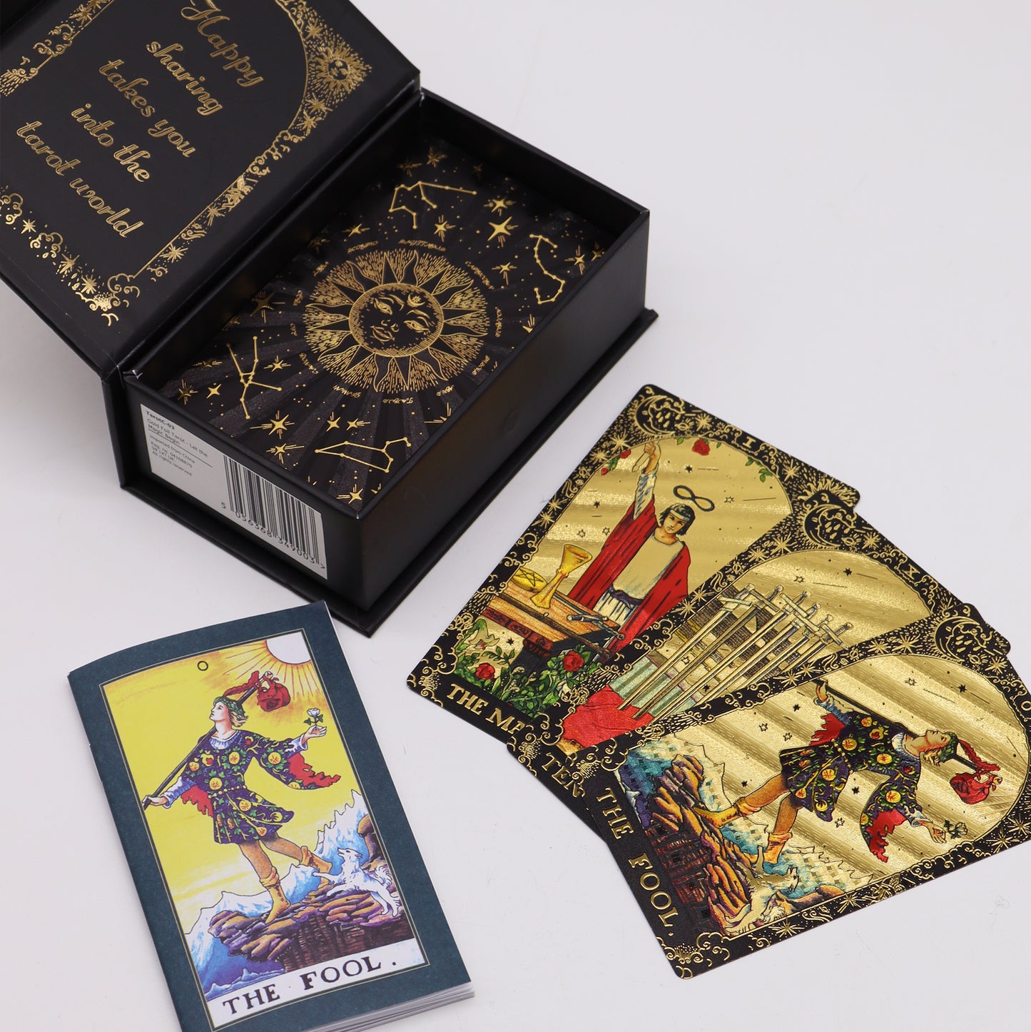 Gold Foil Tarot Cards with Guidebook - Luxury Tarot Deck 78 Cards with Gold Foil