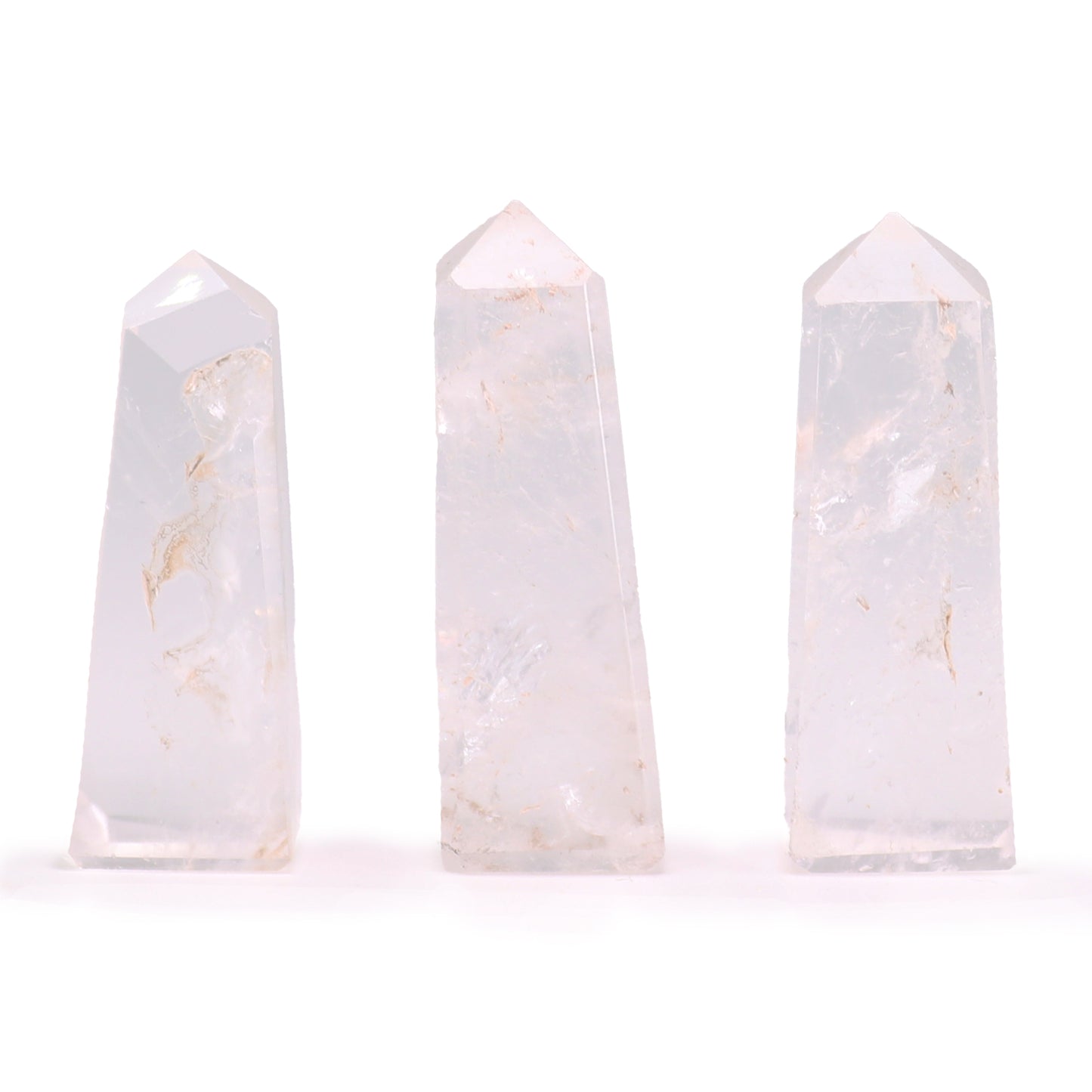 3x Edelsteen Obelisk Punt ca. 5 cm – Bergkristal