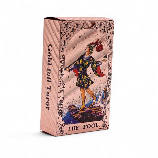 Mondphasen Tarotkarten – Roségold Folie Tarotdeck 78 Karten mit Anleitung