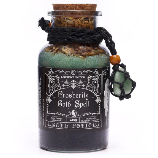 Ancient Witch – Prosperity Bath Spell Potion with Aventurine Amulet