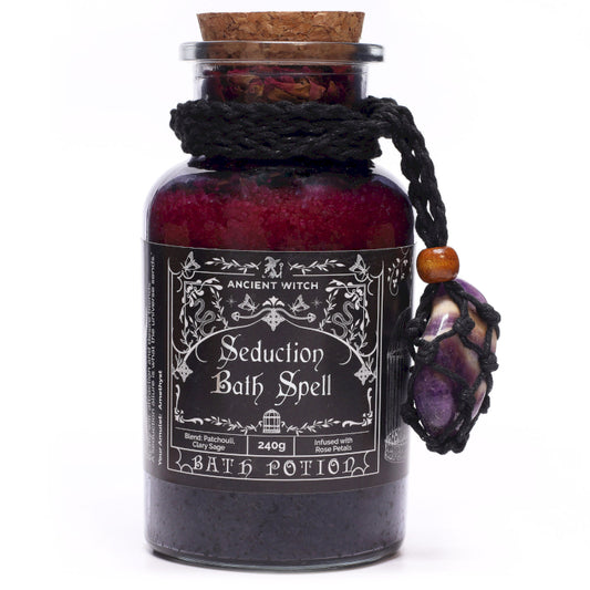 Ancient Witch – Seduction Bath Spell Potion with Amethyst Amulet