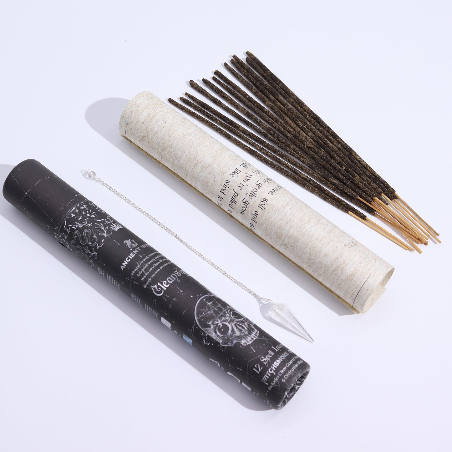 Old Witch's Spell Incense with Clear Quartz Pendulum - Cleansing