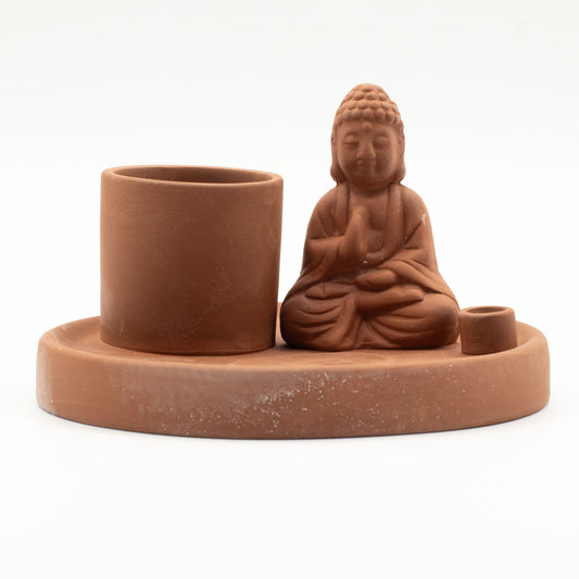 Buddha Incense Holder Terracotta | Ceramic Incense Plate | Amstercharmed