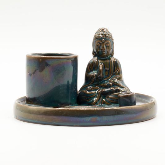 Buddha Incense Holder Ceramic Blue | Incense Plate | Amstercharmed