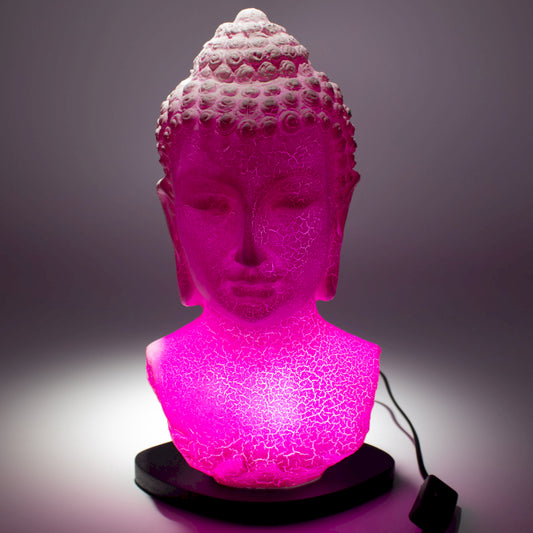 Boeddha Buste Lamp Cherry Crackle - Ovale Standaard