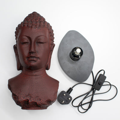 Buddha Büste Lampe Geschmolzene Lava - Ovaler Sockel