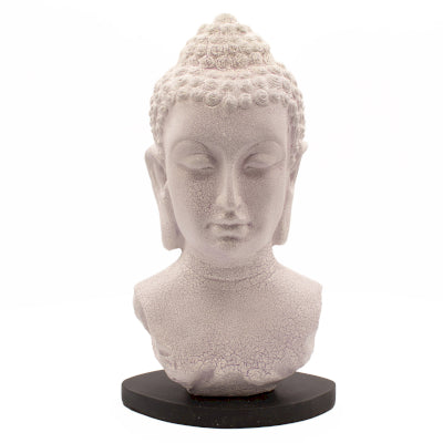 Boeddha Buste Lamp Lavender Crackle - Ovale Standaard