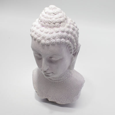 Buddha Büstenlampe Lavender Crackle - Ovaler Sockel