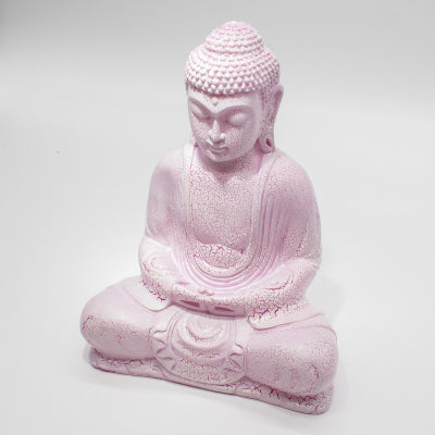 Meditations-Buddha-Lampe Kirsch-Crackle - Ovaler Sockel