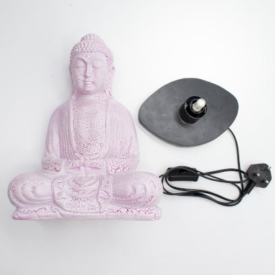 Meditations-Buddha-Lampe Kirsch-Crackle - Ovaler Sockel