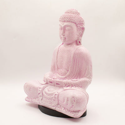 Meditations-Buddha-Lampe Kirsch-Crackle - Ovaler Sockel