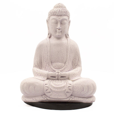 Meditatie Boeddha Lamp Lavender Crackle - Ovale Standaard