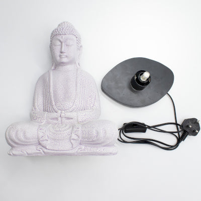 Meditations-Buddha-Lampe Lavendel Crackle - Ovaler Ständer