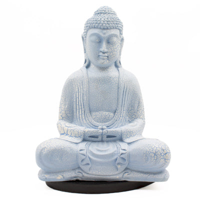 Meditatie Boeddha Lamp Sky Blue - Ovale Standaard
