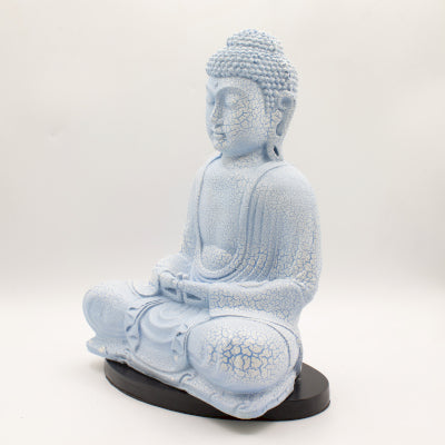 Meditations-Buddha-Lampe Himmelblau – Ovaler Ständer