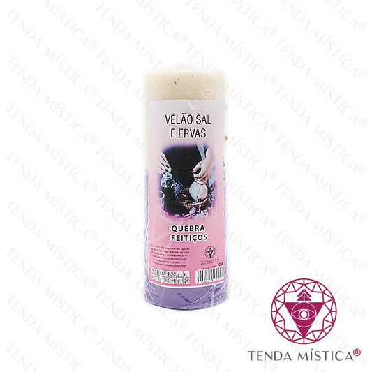 Large Salt & Herb Ritual Candle – Break Spells & Hexes