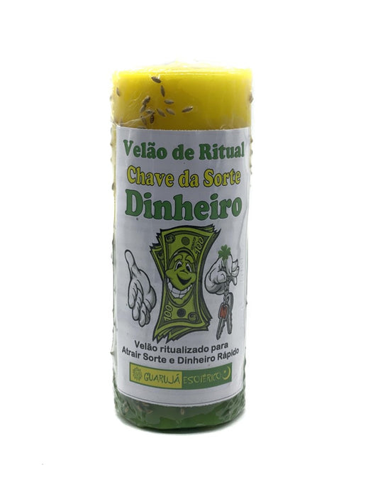 Velão Ervas Guarujá Chave do Dinheiro – Kräuterkerze für Geld & Finanziellen Schlüssel 17x7cm