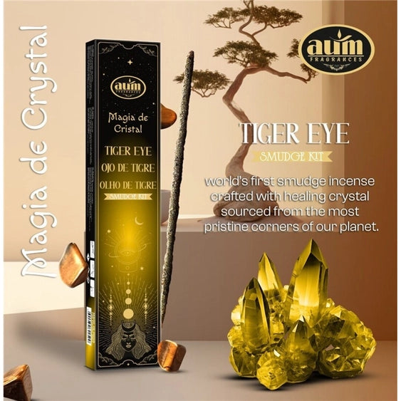 Aum Crystal Magic Incense 20g with Tiger's Eye crystal