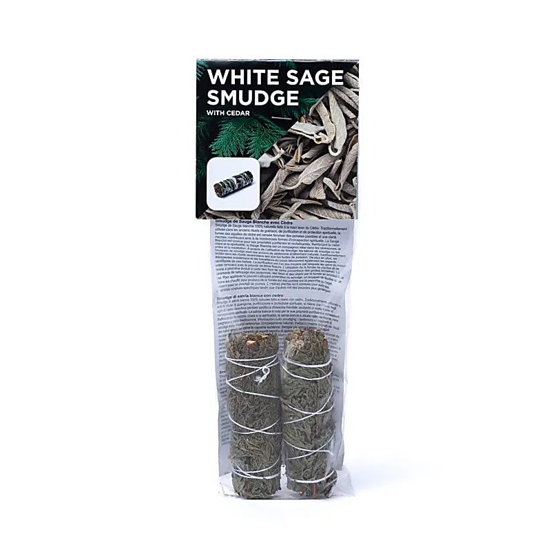 White Sage Smudge with Cedar | Set of 2 (S) | Amstercharmed