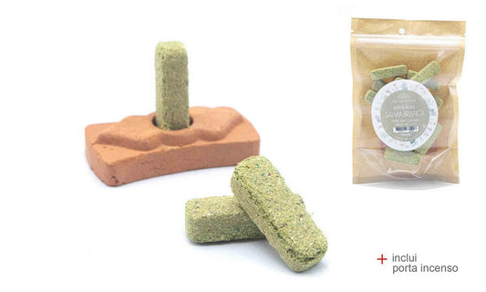 Weiße Salbeiblöcke mit Räuchergefäß – Salvia Branca