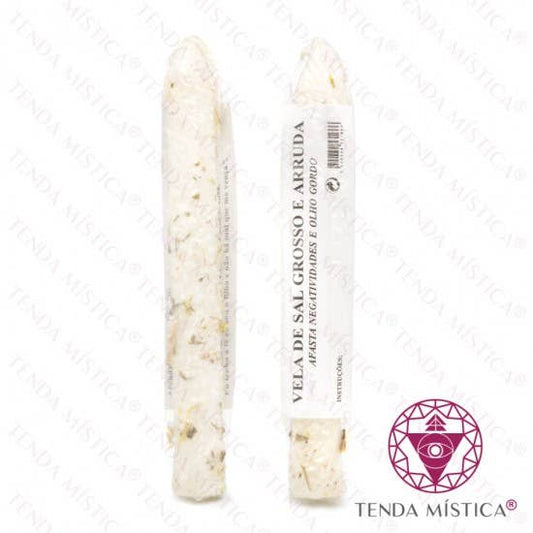 Ritual Candle – Coarse Salt & Rue (20cm)