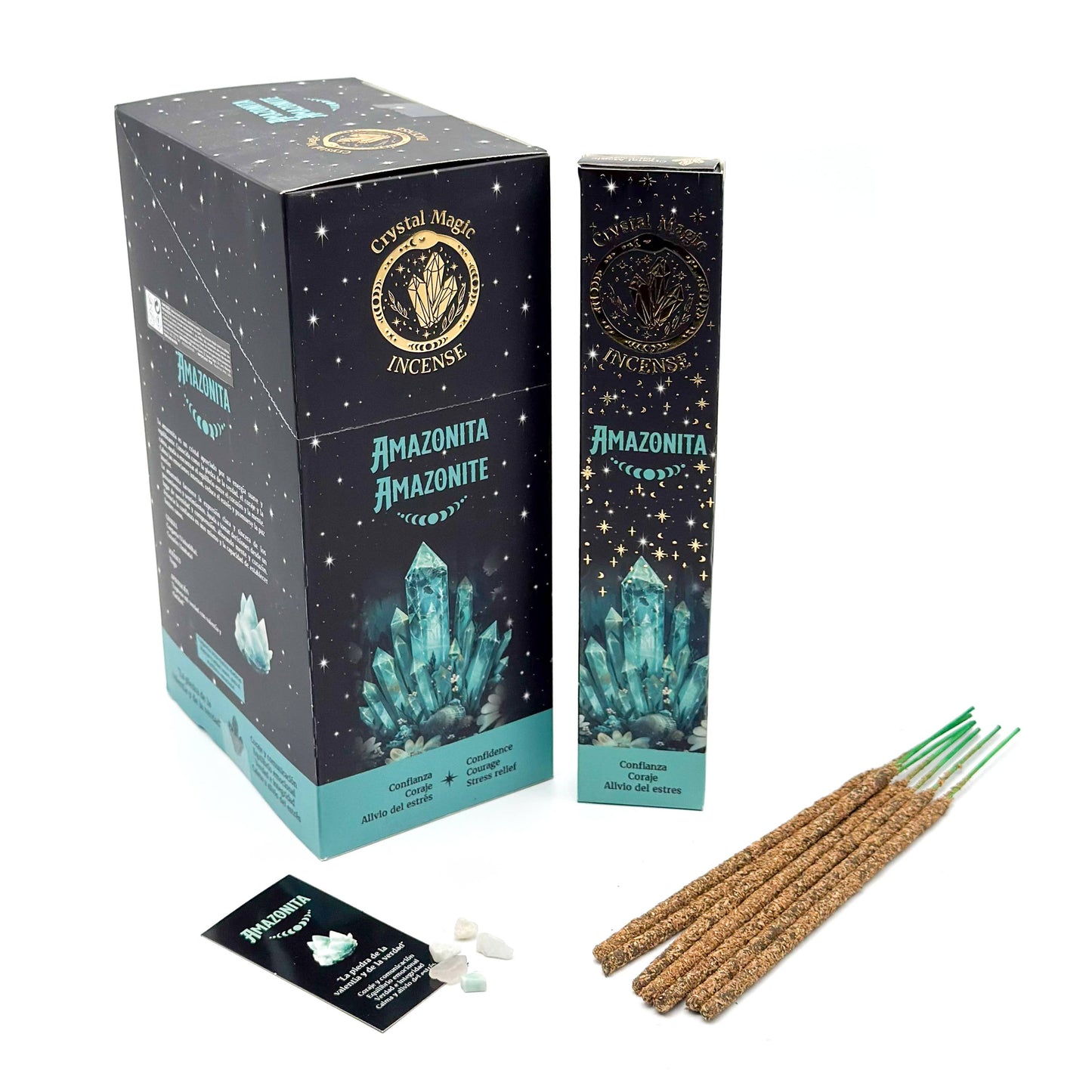 Magische Kristallen Wierook Amazoniet 15g – Kalmte, Communicatie & Hartopening (incl. Amazoniet Kristal)