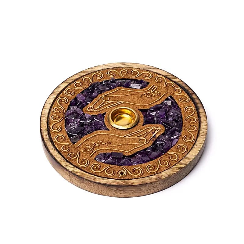 Incense Holder Healing Hands | With Amethyst | Amstercharmed