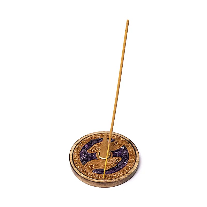 Incense Holder Healing Hands | With Amethyst | Amstercharmed