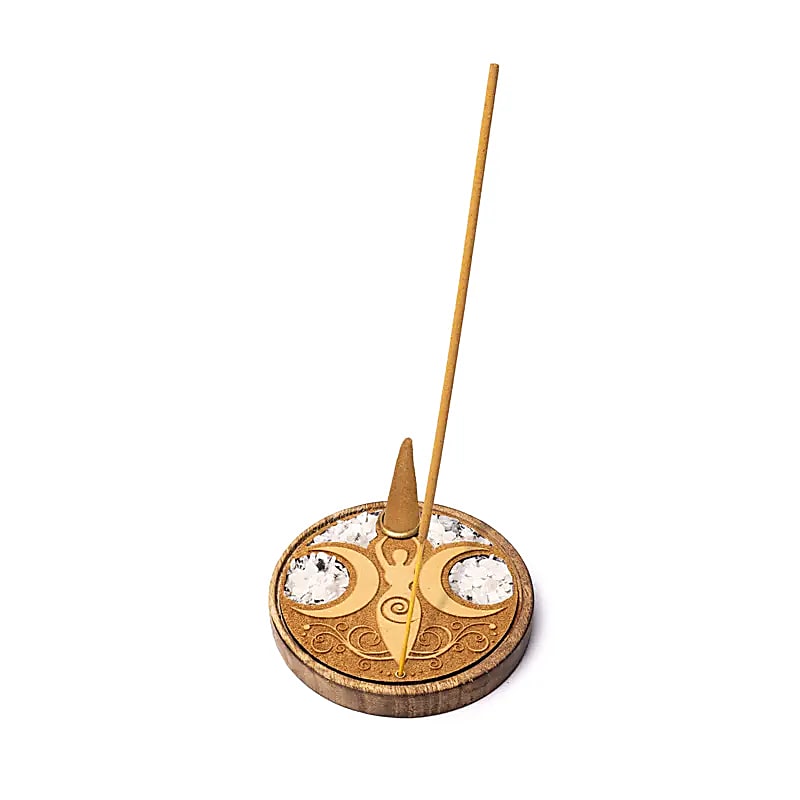 Moon Goddess Incense Holder | With Rainbow Moonstone | Amstercharmed